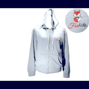 💥Foxhole Long Sleeve Gray Full Zip up Caps Hoodie Comfortable , Size: Small